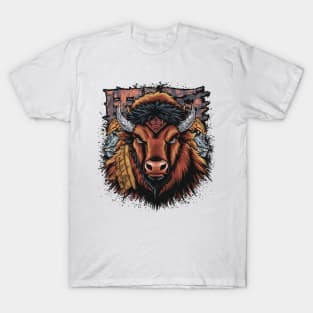 Bitter Bison Japanese Art Print T-Shirt